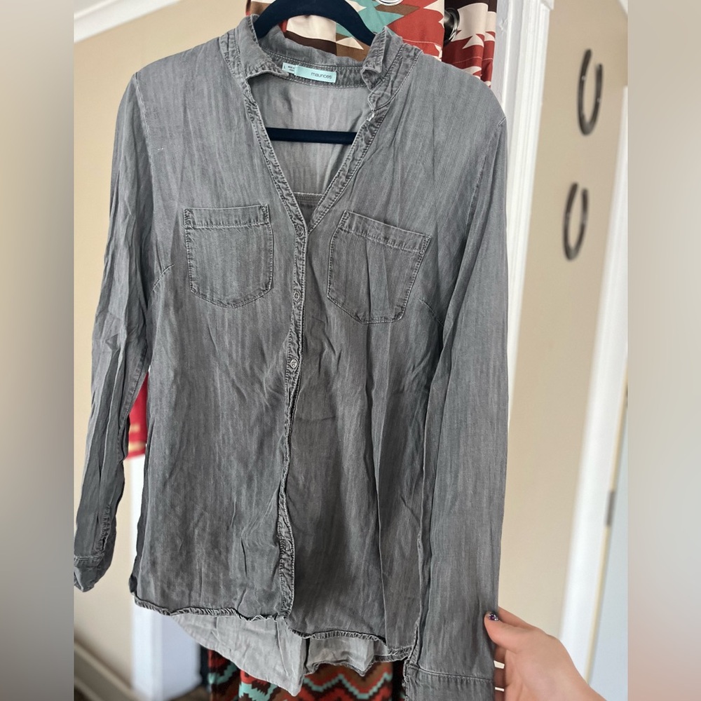 Gray denim flannel